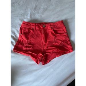 High wasted red shorts, worn only handful of times